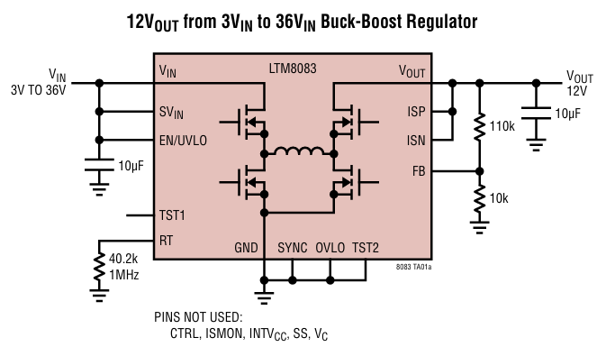 ?LTM8083 μModule降壓-升壓穩壓器：36V輸入、1.5A輸出的高效之選